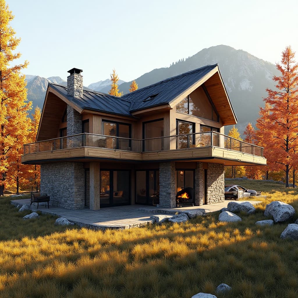 ეკოლოგიური კოტეჯი ბუნებრივ გარემოში